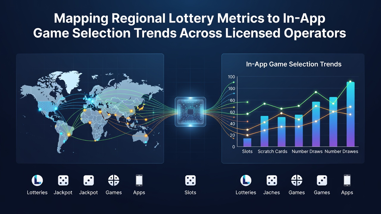 Visualization of regional lottery sales metrics aligned with in-app game selection patterns across licensed markets