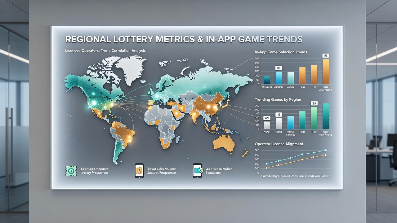 Chart illustrating July 2026 correlations between lottery metrics and in-app game trends in licensed jurisdictions