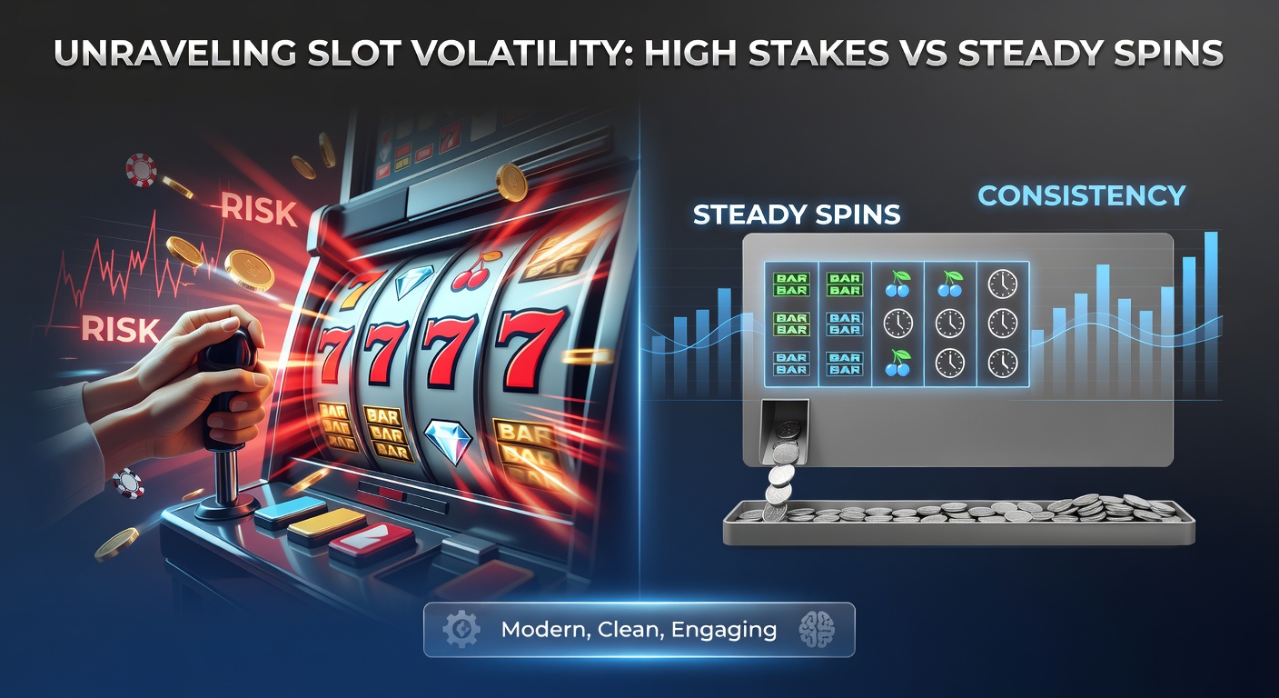 Vibrant slot machine reels spinning with dramatic high-volatility symbols aligning for a potential jackpot payout